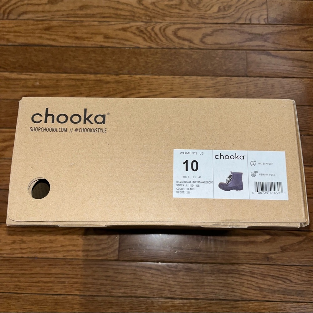 Chooka Ava Lace Up Waterproof Rain Boot Black With Black Laces Women’s Size 10 - Picture 13 of 14
